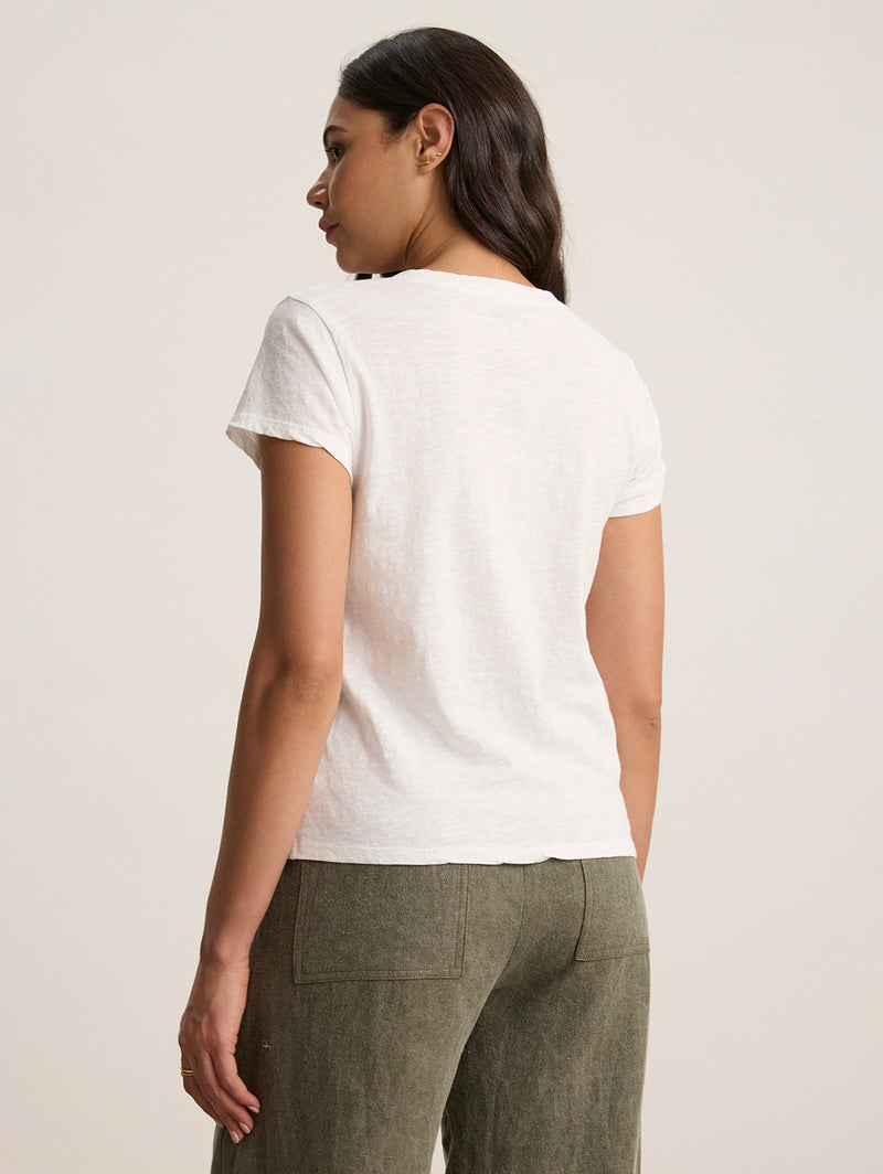 Eli V-Neck Tee - White-Velvet-Over the Rainbow