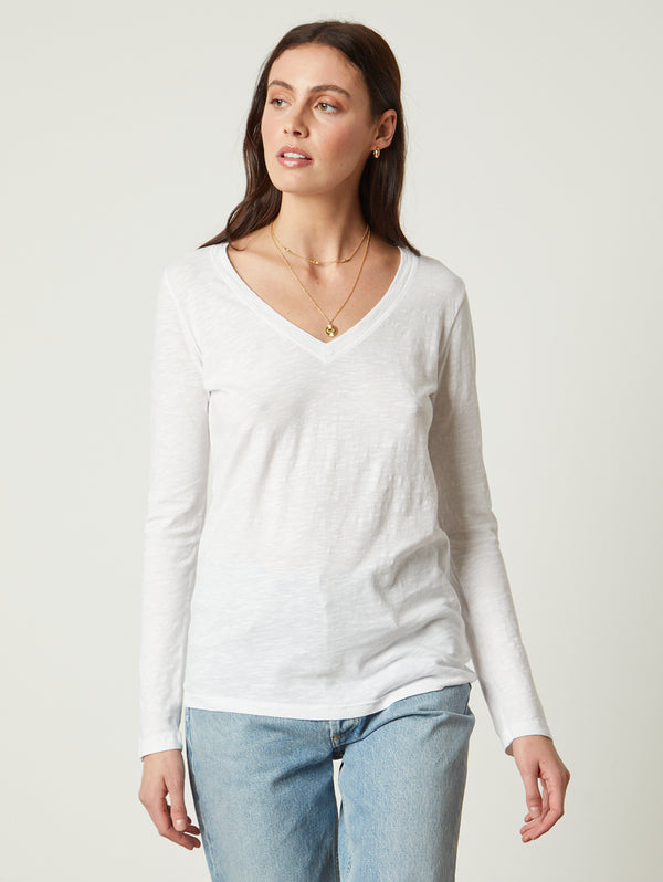 Blaire Long Sleeve V-Neck Tee-Velvet-Over the Rainbow