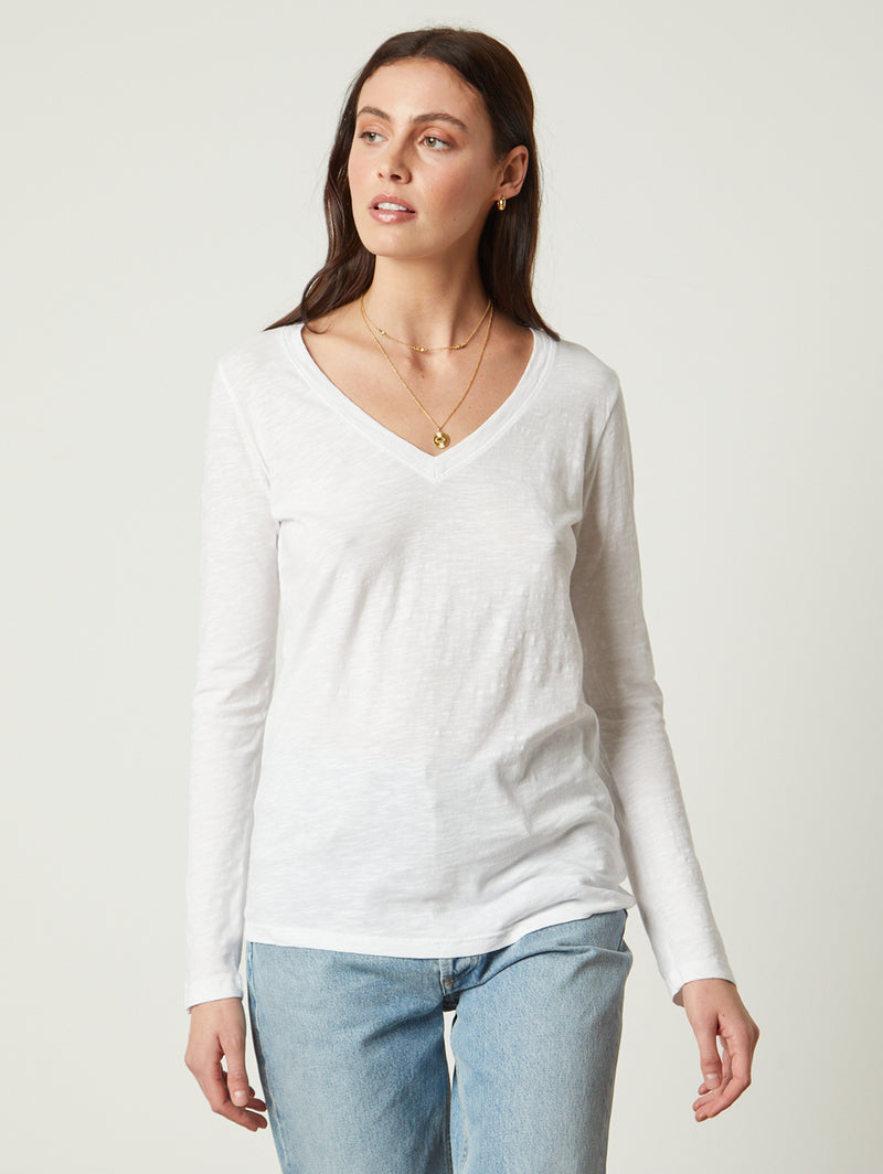 Blaire Long Sleeve V-Neck Tee-Velvet-Over the Rainbow
