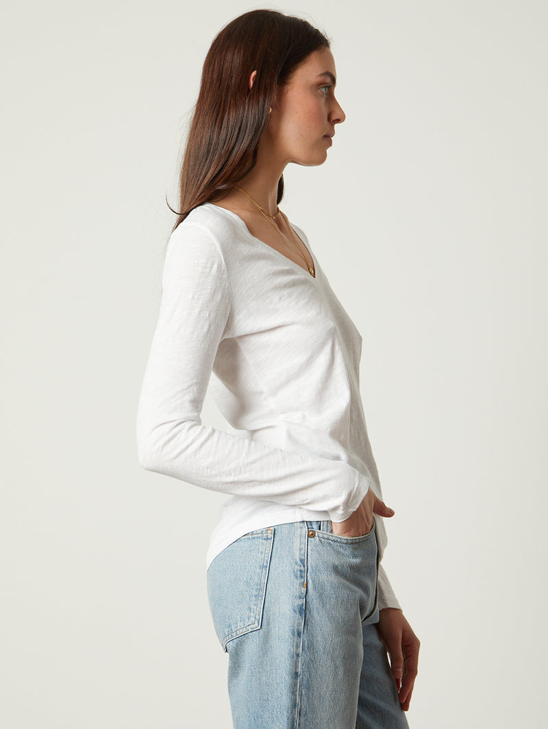 Blaire Long Sleeve V-Neck Tee-Velvet-Over the Rainbow