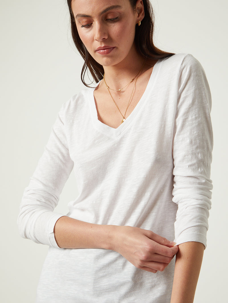 Blaire Long Sleeve V-Neck Tee-Velvet-Over the Rainbow