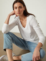 Blaire Long Sleeve V-Neck Tee-Velvet-Over the Rainbow