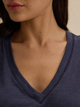 Eli V-Neck Tee - Bluechip-Velvet-Over the Rainbow