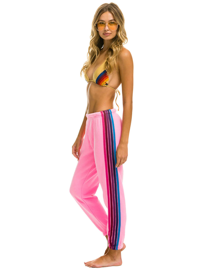 5 Stripe Sweatpant - Neon Pink-AVIATOR NATION-Over the Rainbow