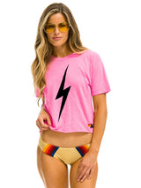 Bolt Boyfriend Tee - Neon Pink-AVIATOR NATION-Over the Rainbow