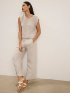 Lola Linen Pant - Cobble-Velvet-Over the Rainbow