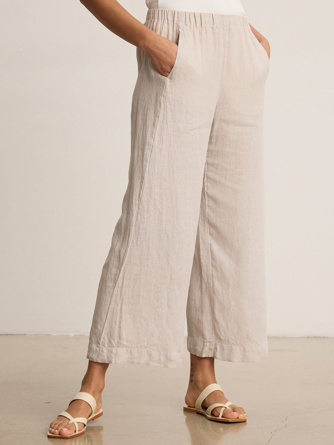 Lola Linen Pant - Cobble-Velvet-Over the Rainbow