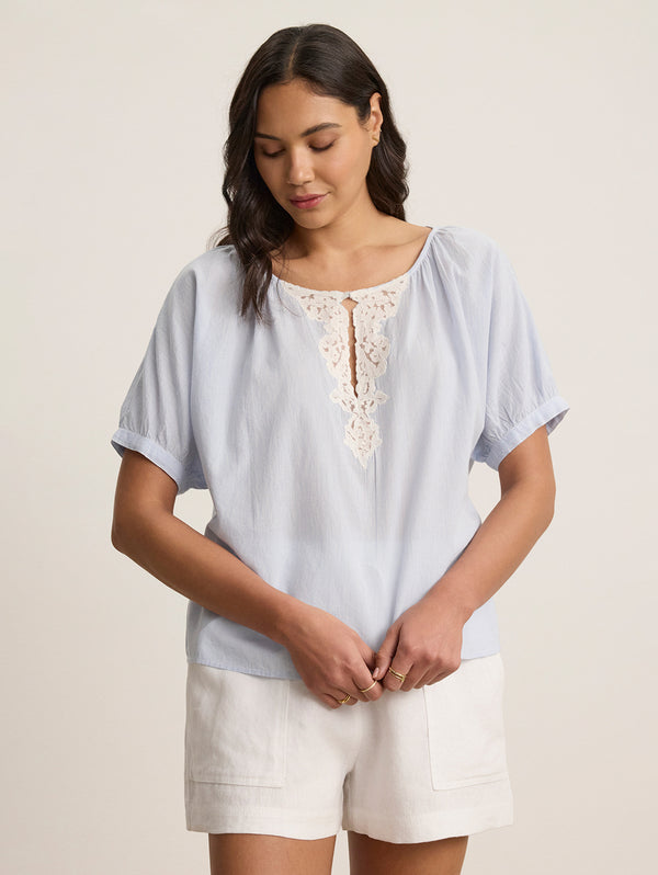Penelope Shirting Top - Blue-Velvet-Over the Rainbow