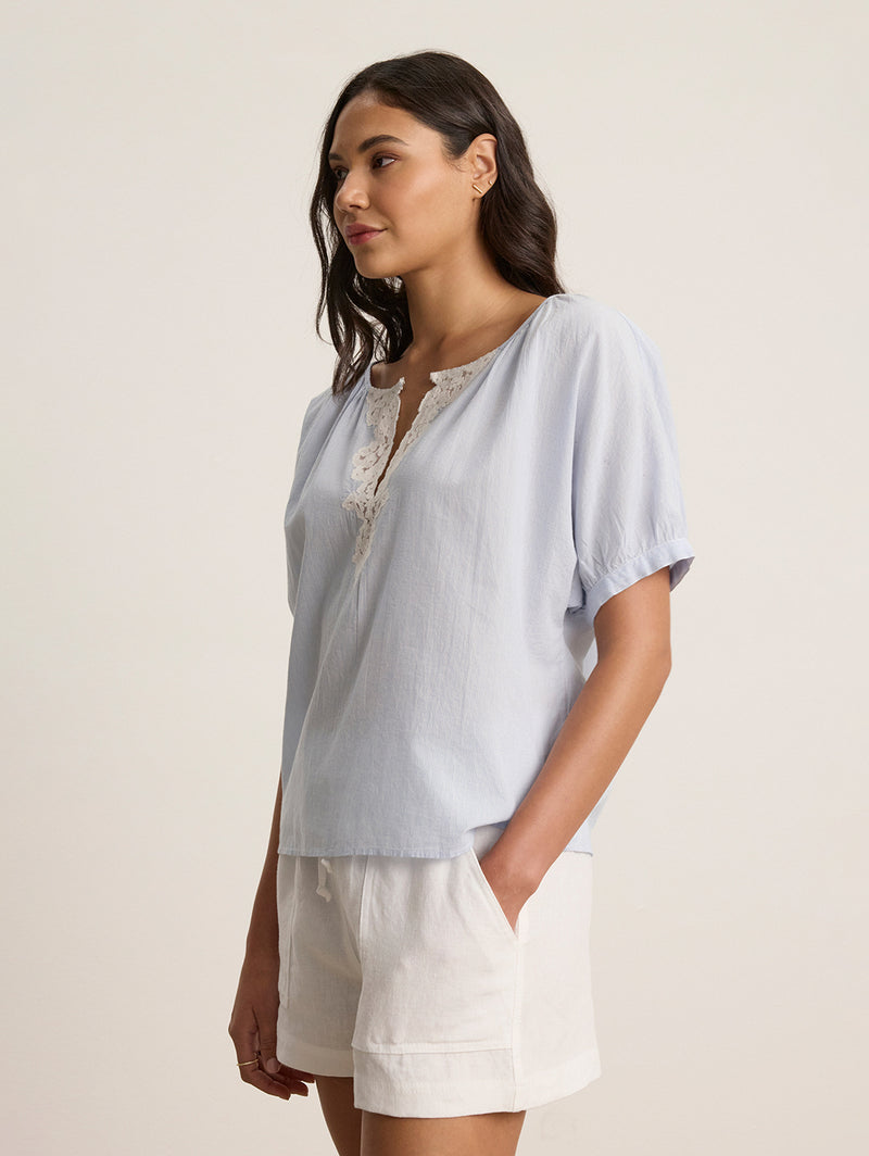 Penelope Shirting Top - Blue-Velvet-Over the Rainbow