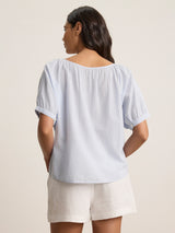 Penelope Shirting Top - Blue-Velvet-Over the Rainbow
