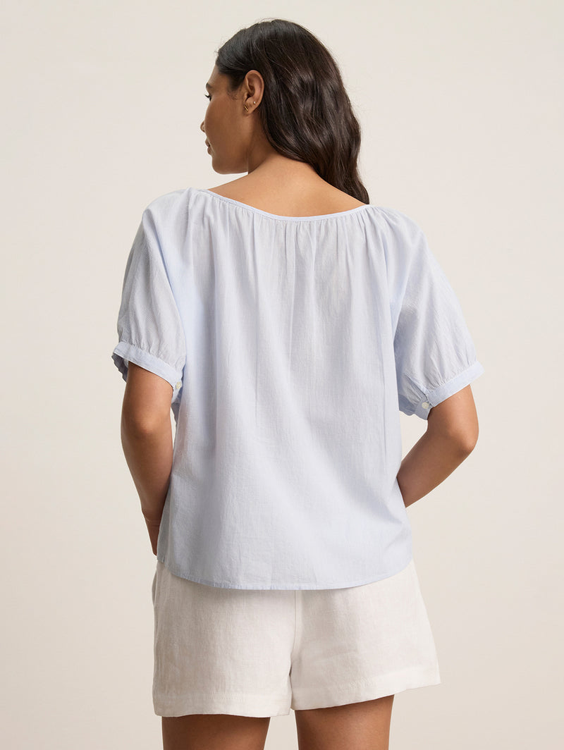 Penelope Shirting Top - Blue-Velvet-Over the Rainbow