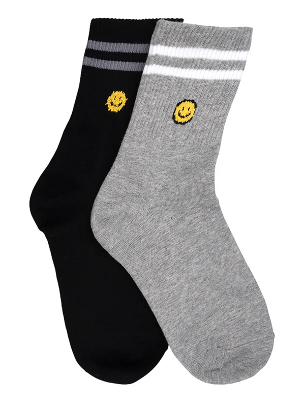 Smiley Stripe Sock-LIM LIM-Over the Rainbow