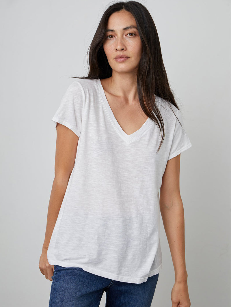 Jill V-Neck T-Shirt-Velvet-Over the Rainbow