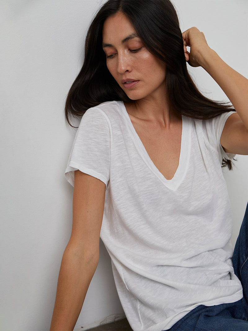 Jill V-Neck T-Shirt-Velvet-Over the Rainbow