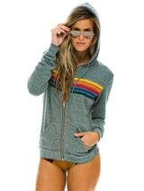 5 Stripe Hoodie - Heather Grey-AVIATOR NATION-Over the Rainbow