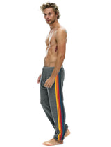 5 Stripe Unisex Sweatpant - Heather Grey-AVIATOR NATION-Over the Rainbow