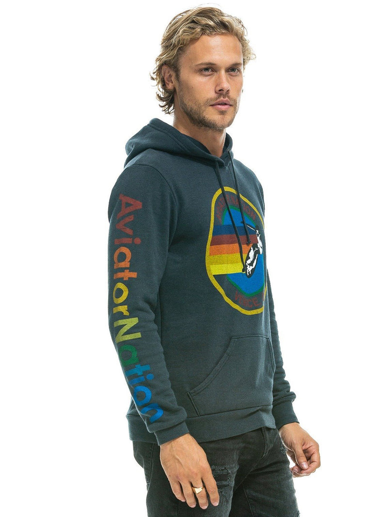 Aviator Nation Logo Pullover Hoodie - Charcoal-AVIATOR NATION-Over the Rainbow