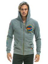 Aviator Nation Logo Zip Hoodie - Heather Grey-AVIATOR NATION-Over the Rainbow