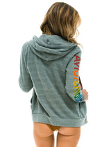 Logo Zip Hoodie - Heather Grey-AVIATOR NATION-Over the Rainbow