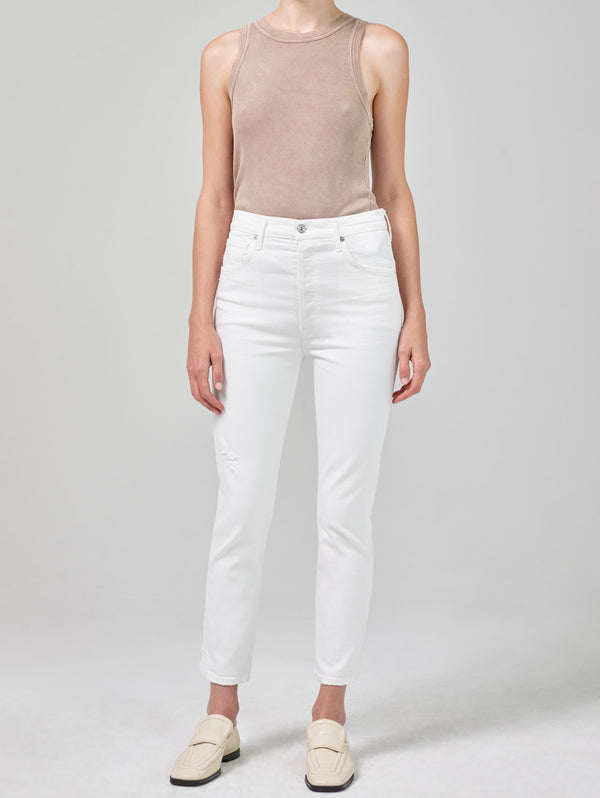 Jolene High Rise Slim Straight Jean - White Out-Citizens of Humanity-Over the Rainbow