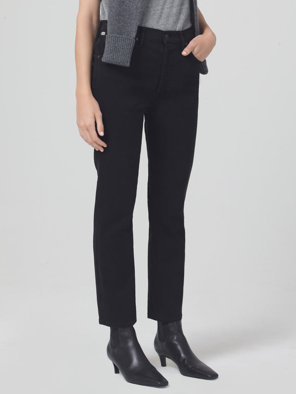 Jolene High Rise Slim Jean - Plush Black-Citizens of Humanity-Over the Rainbow