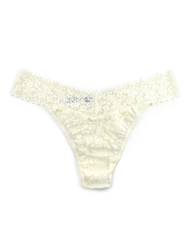 Hanky Panky Original-Rise Organic Cotton Lace-Trim Thong