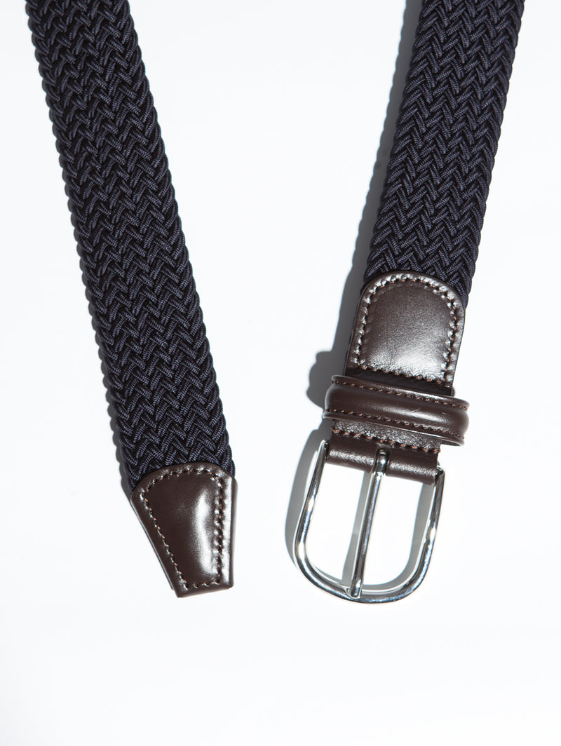 Anderson's STRETCH WOVEN BELT - NAVY