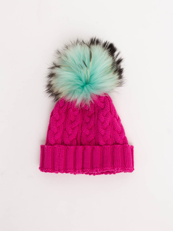 Charlie Cable Toque - Pink Tones-Lindo F-Over the Rainbow