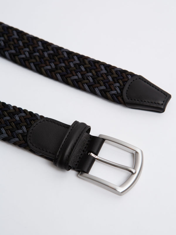 Stretch Woven Belt - Navy Multi-Anderson's-Over the Rainbow