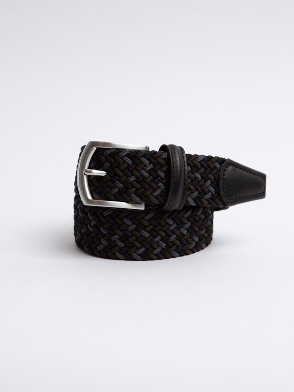 Stretch Woven Belt - Navy Multi-Anderson's-Over the Rainbow