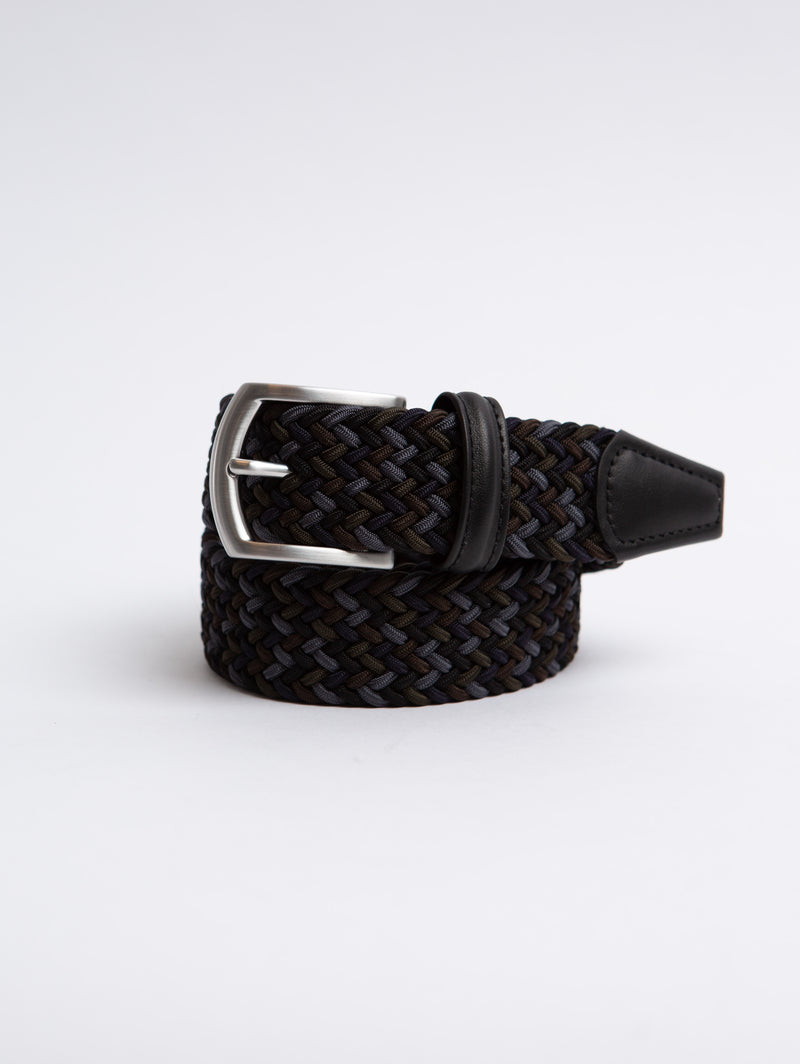 Anderson's STRETCH WOVEN BELT - NAVY MULTI