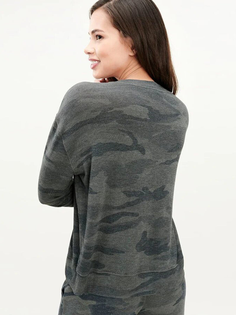 Camo Crew Top - Olive-SPLENDID-Over the Rainbow