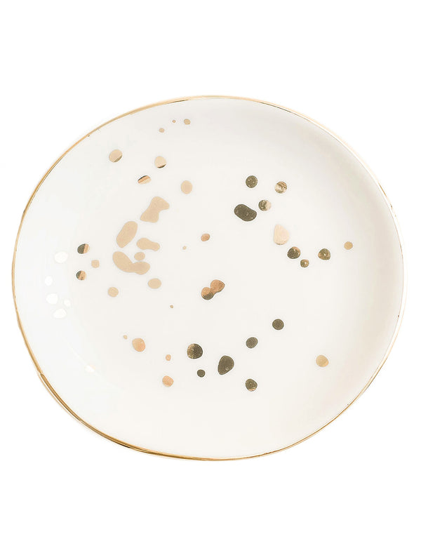 Speckled Jewelry Dish - White Gold-SWEET WATER DECOR-Over the Rainbow