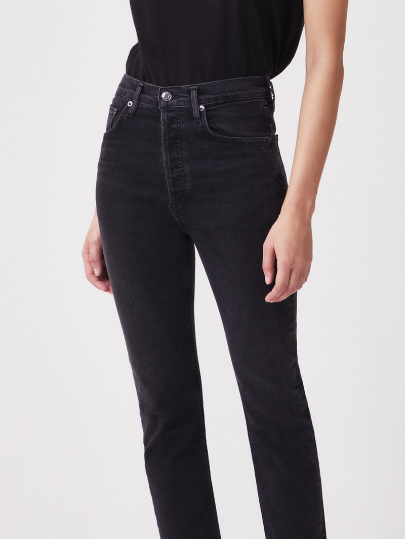 AGOLDE | Riley High Rise Crop Straight Jean - Panoramic | Over the ...