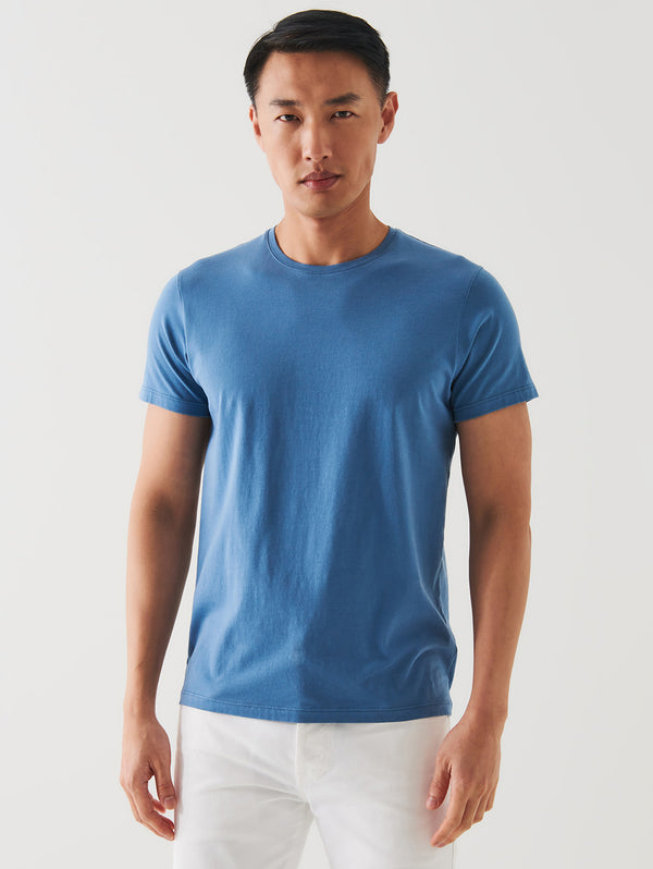 Iconic Short Sleeve Crew T-Shirt - Infinity Blue-Patrick Assaraf-Over the Rainbow