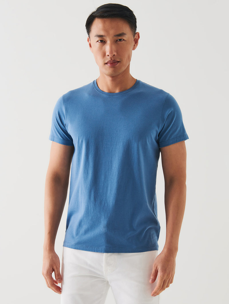 Iconic Short Sleeve Crew T-Shirt - Infinity Blue-Patrick Assaraf-Over the Rainbow