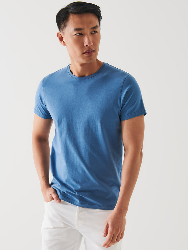 Iconic Short Sleeve Crew T-Shirt - Infinity Blue-Patrick Assaraf-Over the Rainbow