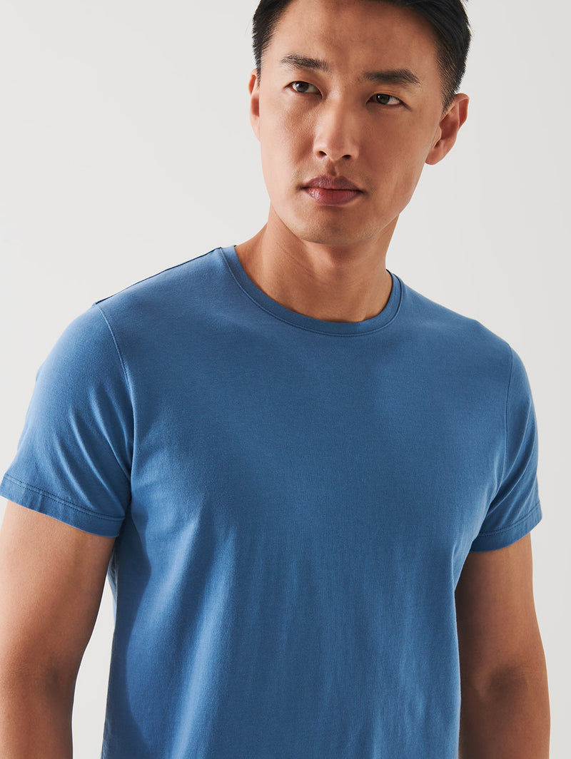 Iconic Short Sleeve Crew T-Shirt - Infinity Blue-Patrick Assaraf-Over the Rainbow