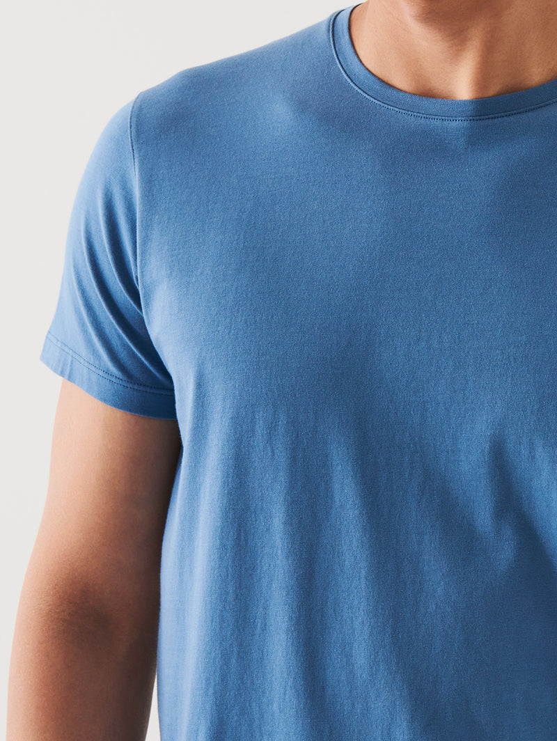 Iconic Short Sleeve Crew T-Shirt - Infinity Blue-Patrick Assaraf-Over the Rainbow