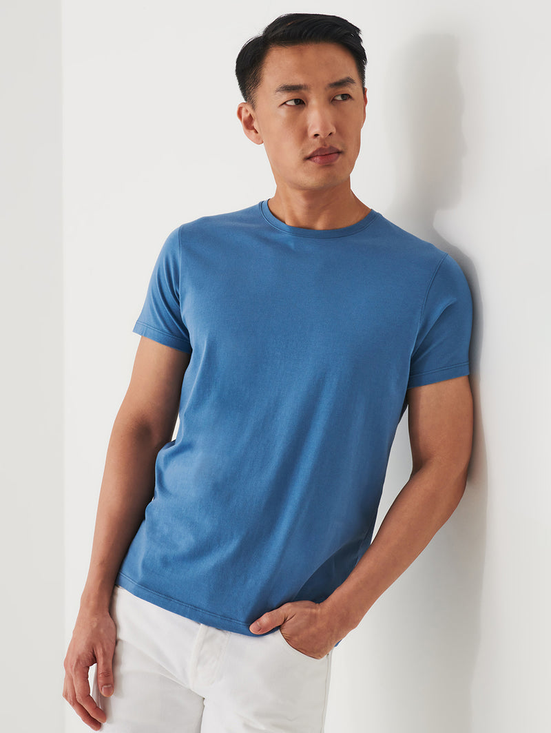 Iconic Short Sleeve Crew T-Shirt - Infinity Blue-Patrick Assaraf-Over the Rainbow
