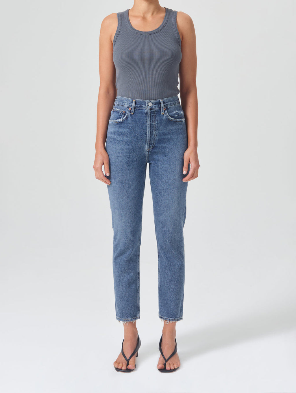 Riley High Rise Crop Straight Leg Jean Frequency