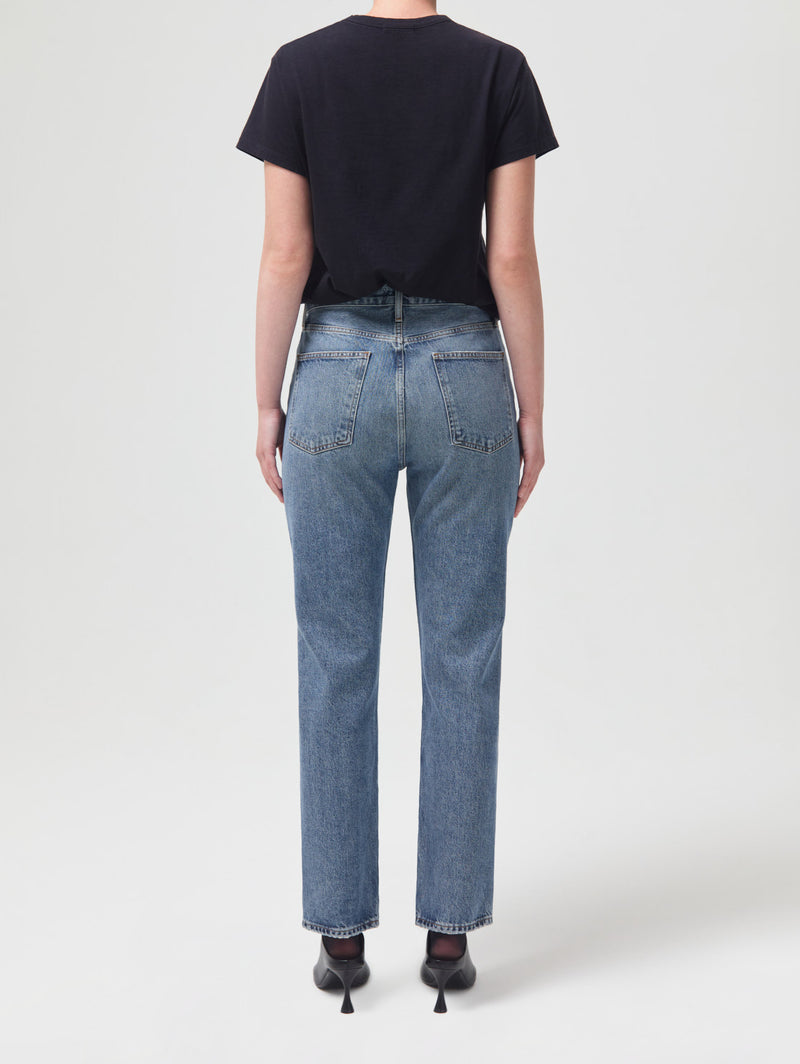 90 s Pinch Waist High Rise Straight Jean Navigate
