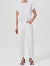 90's Crop Mid Rise Loose Straight Jean - Salt