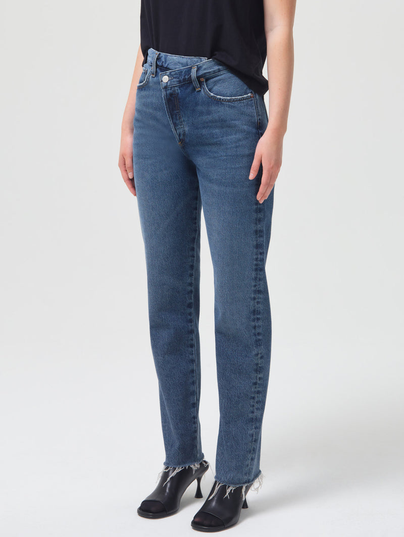 Criss Cross High-Rise Straight Jeans