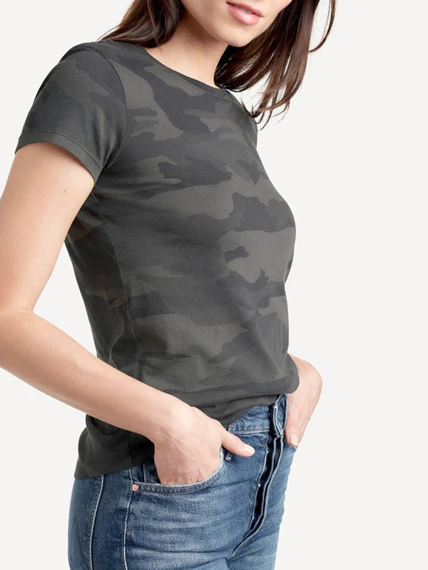Abbie Camo Crew Tee - Olive-SPLENDID-Over the Rainbow