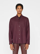 Washable Wool Shirt - Dark Burgundy-FRAME-Over the Rainbow
