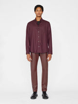 Washable Wool Shirt - Dark Burgundy-FRAME-Over the Rainbow