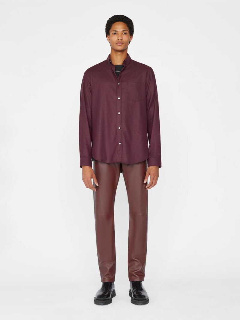 Washable Wool Shirt - Dark Burgundy-FRAME-Over the Rainbow