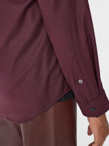 Washable Wool Shirt - Dark Burgundy-FRAME-Over the Rainbow