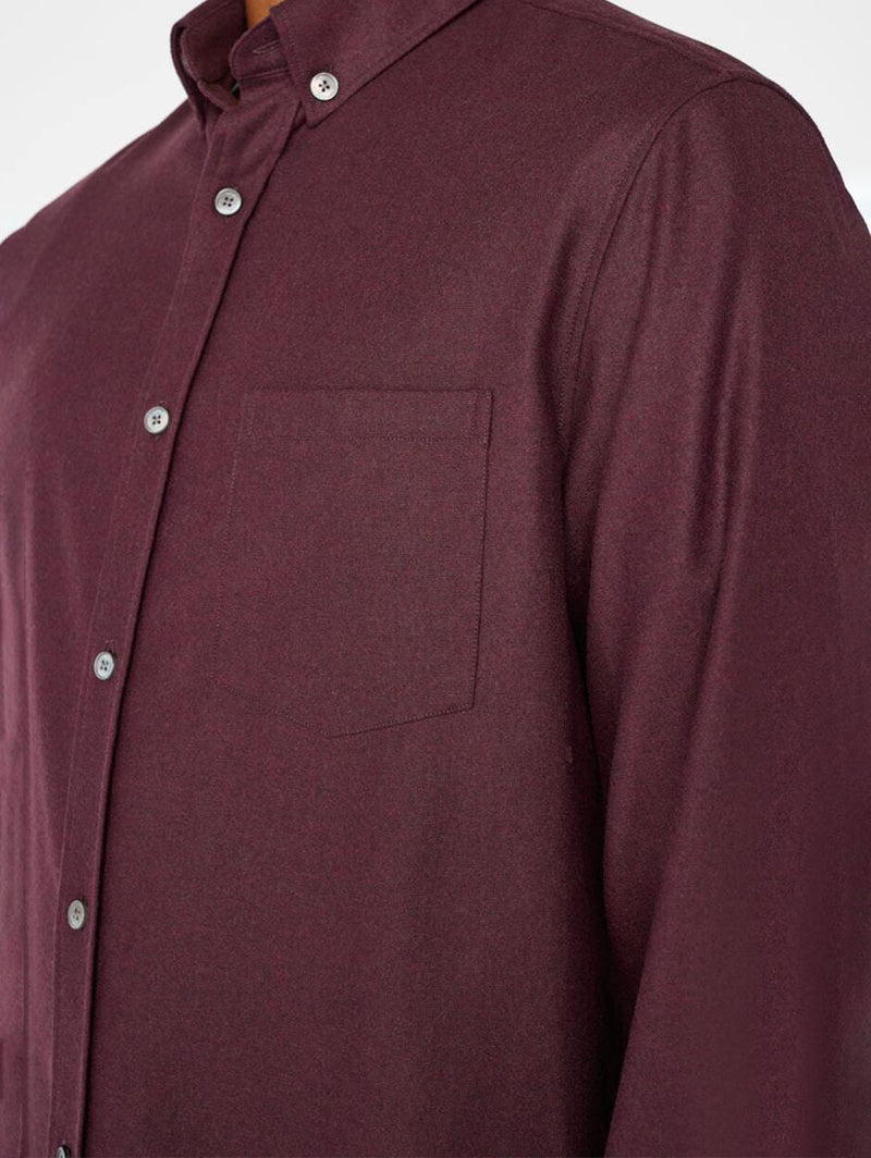 Washable Wool Shirt - Dark Burgundy-FRAME-Over the Rainbow